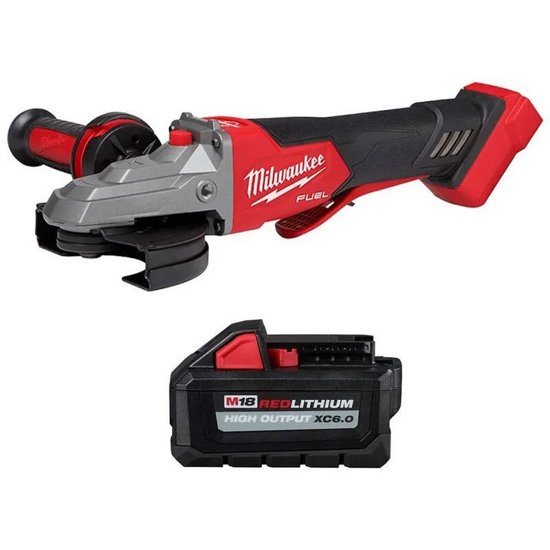 z 6.0 Milwaukee, 18V, 12,7 cm, 6.0 ah, Grinder hamulcowy z przełącznikiem łopatkowym No- blokada z 6.0 ah Bateria
