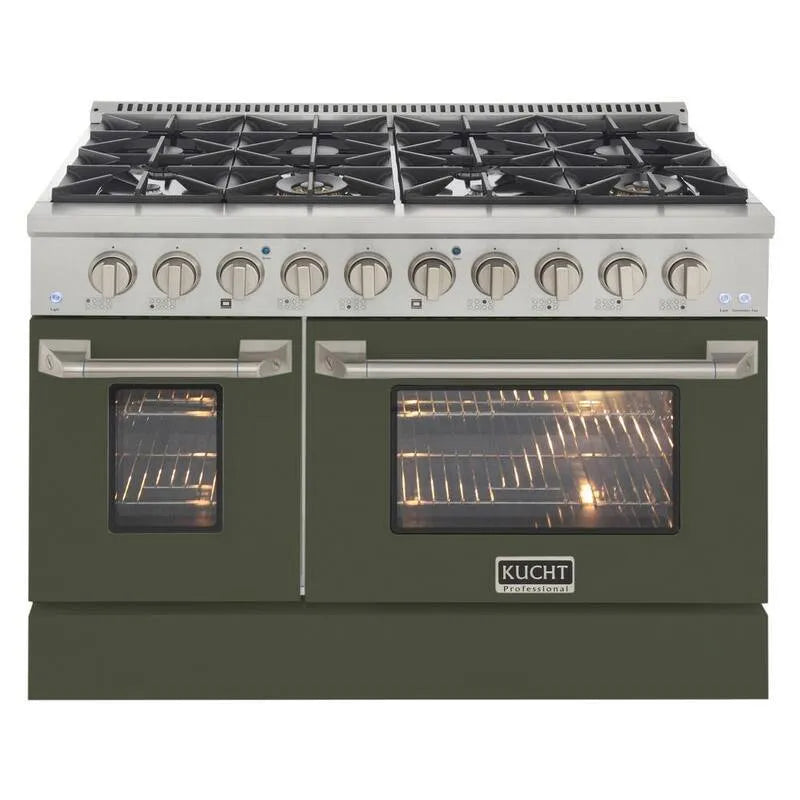 8-Burners Palniki Double Paliwo 8-Palniki, 121,9 cm, 189,7 l, Stal nierdzewna, Gaz ziemny, Zielony