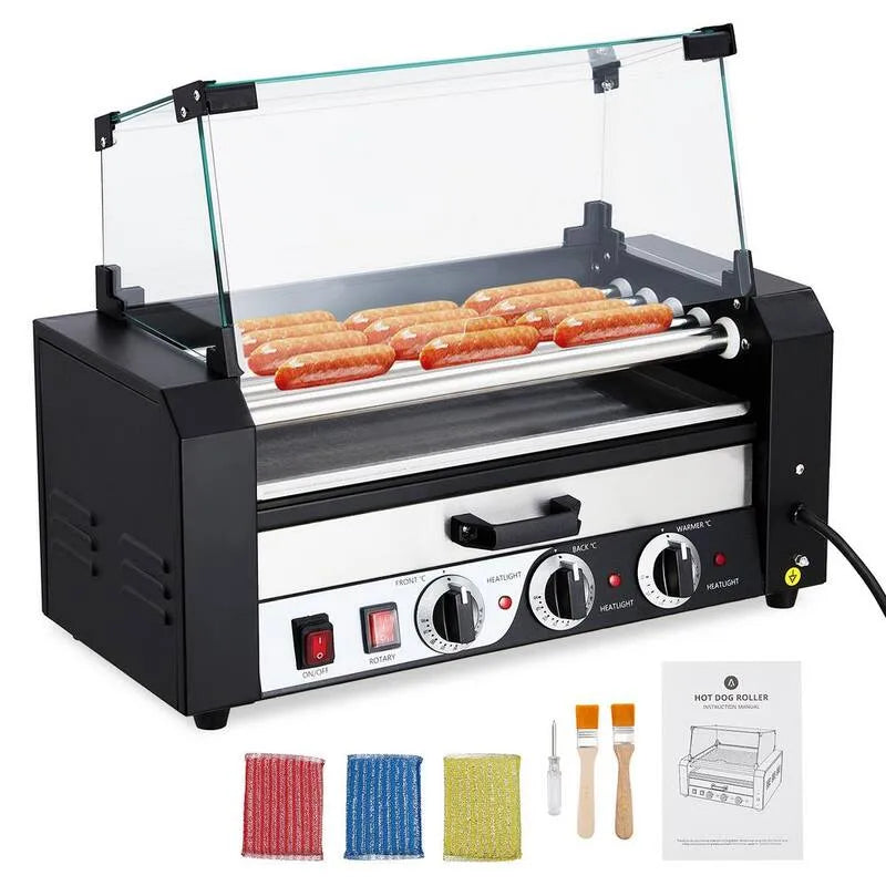Obudowa z kapturem, 5 Roller Hot Dog Roller 12 Kiełbasa Pojemność Grill Maszyna