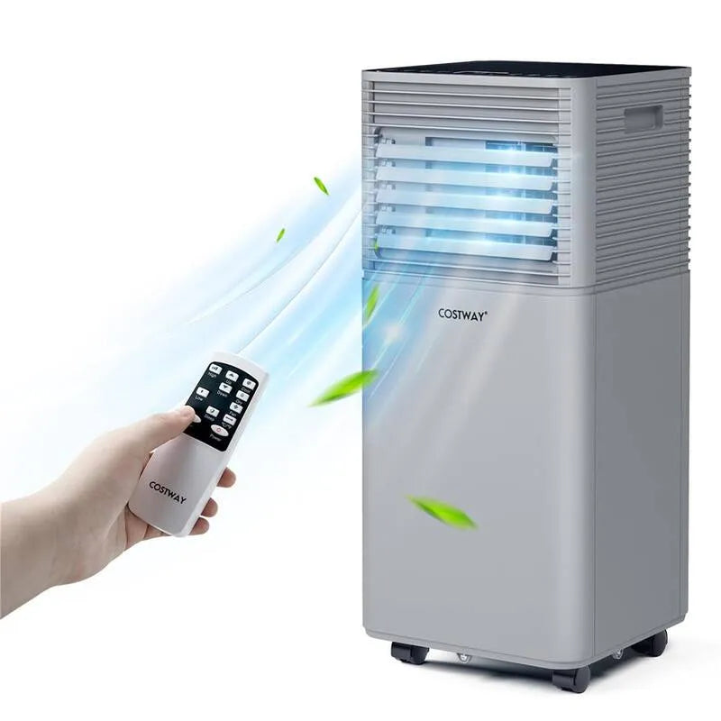 Klimatyzacja 6000 BTU przenośny, Kompaktowy projekt przenośny, z osuszaczem i zdalnie w szarości, 350 Sq. Ft