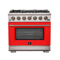 Gaz, 91,4 cm, 151,8 l, stal nierdzewna z czerwonymi drzwiami