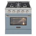 4-Burners Palniki Dual Paliwo Zakres 4- Palniki, Stal nierdzewna, 76,2 cm, 118,9 l, Jasnoniebieski Piec Drzwi z konwekcją Piec