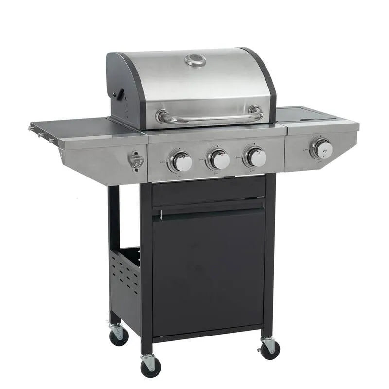 Stal nierdzewna Przenośna Propan Grill, Kompaktowy projekt przenośny, Propan ciecz, 3 Palnik, Czarny, Srebrny