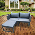 3 szt. Sofa, 3- Kawałki aluminium do użytku na zewnątrz Patio Zestaw rozmów, Salon Siedzenie