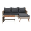 Sektorowa sofa, 3 części, Patio, Na zewnątrz, Szary, Salon Modułowe siedzenia