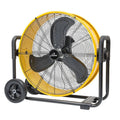61 cm, 61 cm Step-Mniej Prędkość Regulacja 7341 CFM Ciężka Duty Wysoka Velocity Beczka Podłoga Wentylator w żółtym z DC Silnik, 7341 CFM