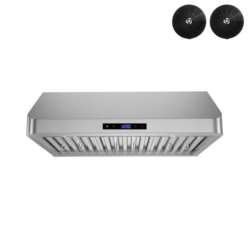 Okap kuchenny, Okap, 406 CFM, 76,2 cm, Filtry baffle Touchpad sterowanie Światła LED, Touch Controls, Pod szafą, Stal