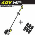 3-Pack RYOBI 3- Pack, 40V, z Extra 3- Pack Ostrza Edger, Tylko narzędzia, Bezszczotkowy