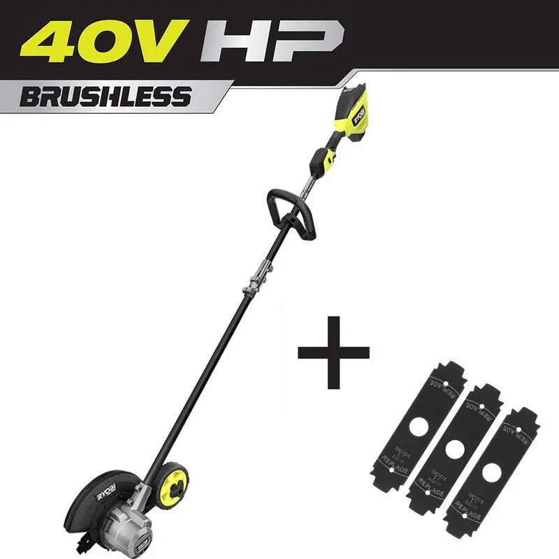 3-Pack RYOBI 3- Pack, 40V, z Extra 3- Pack Ostrza Edger, Tylko narzędzia, Bezszczotkowy