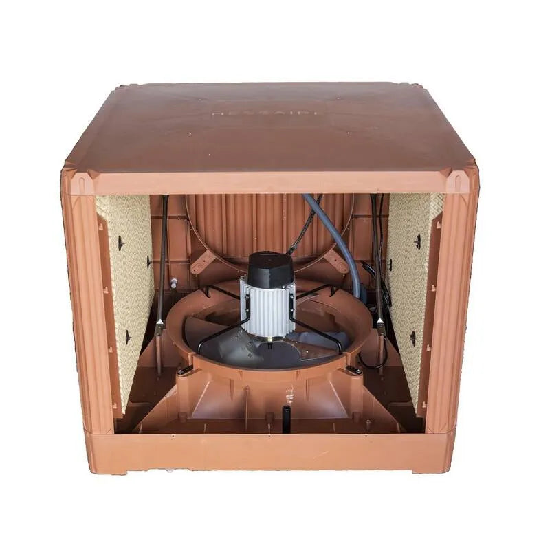 2-prędkość 115-Volt Hessaire 115- Volt, 4800 CFM, 2- prędkość, 4800 CFM 2- prędkość Down Draft Dach plastikowy Osiowy chłodziarka wentylatora na 2000 kw. ft. z silnikiem