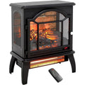 45,7 cm, Zdalne sterowanie, Technologia podczerwieni, 45,7 cm 3D Flame wolnostojący Smart Infrared Quartz elektryczny kominek z czarnym