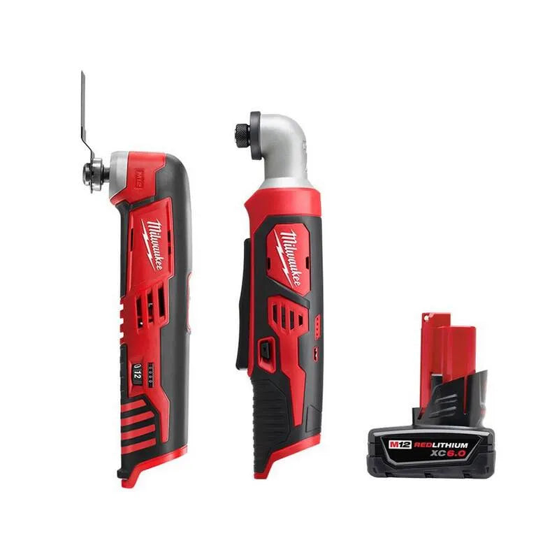 12-Volt Milwaukee 12- Volt, akumulatorowy konstrukcja, 1 / 10,2 cm, Prawy kąt Hex Impact Driver i 6.0Ah XC Bateria Pack, M12